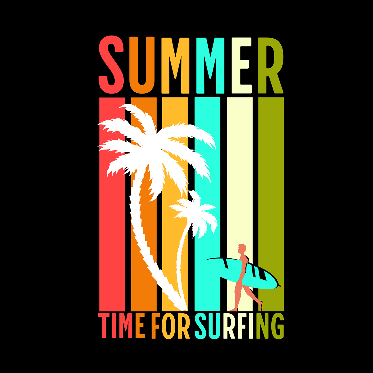 Surf T-Shirt | Sommer Shirt für Surfer & Meerliebhaber | Time for Surfing Shirt | Geschenk für Wasserfans