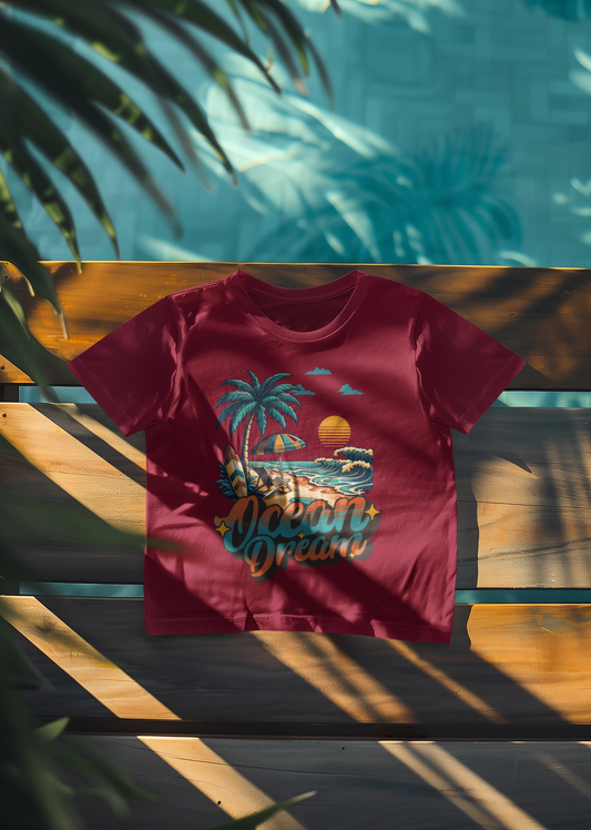 Strand T-Shirt | Ocean Dream Shirt für Meerliebhaber | Sommer Shirt mit Surf Motiv | Geschenk für Wasserfans