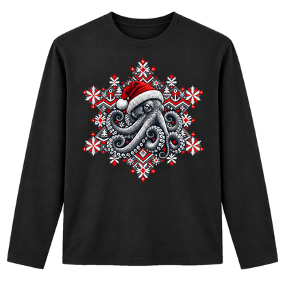 Christmas Octopus Long Sleeve – Weihnachts-Longsleeve mit Krake