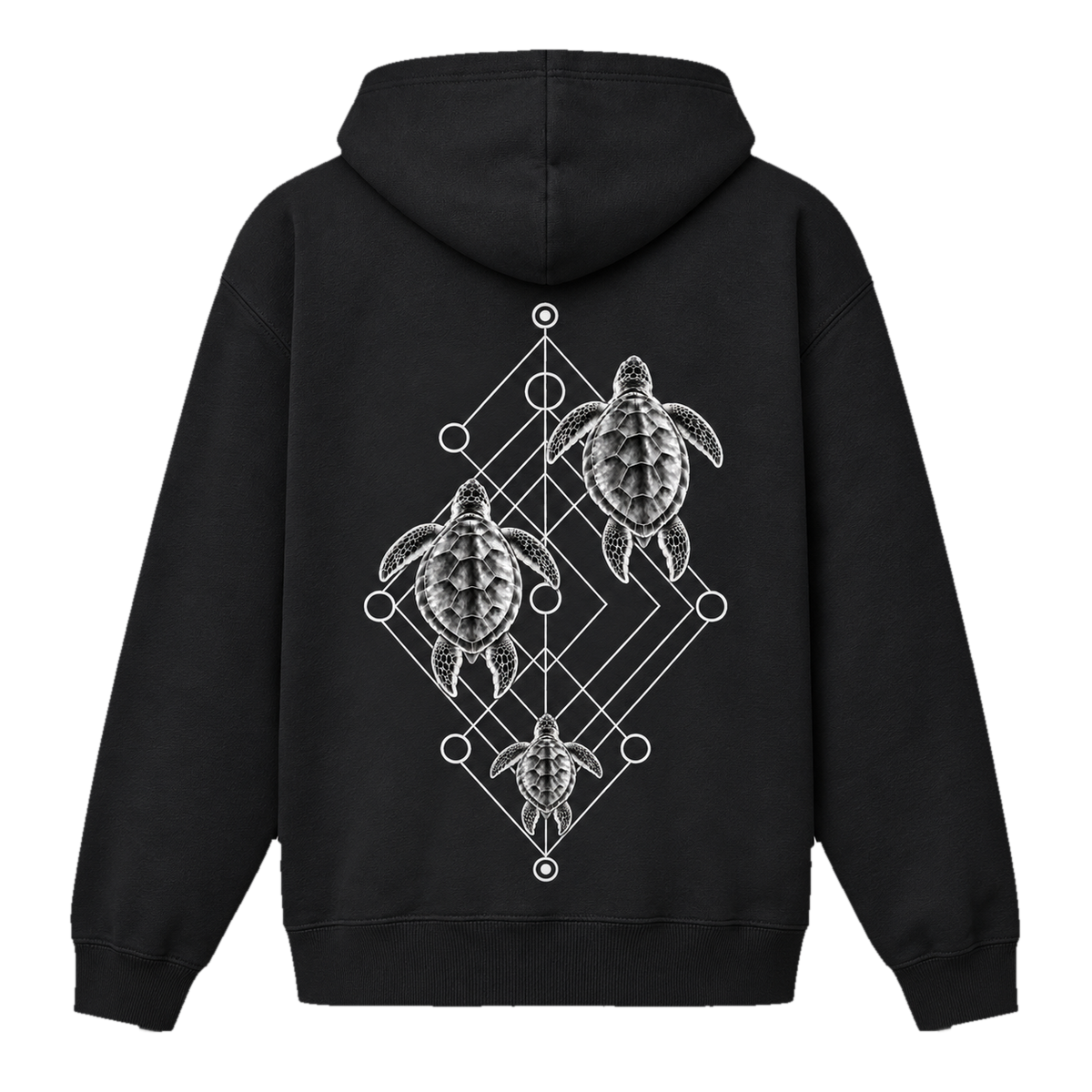 Sea Turtle Trio Hoodie – Minimalistisches Ocean-Art-Hoodie