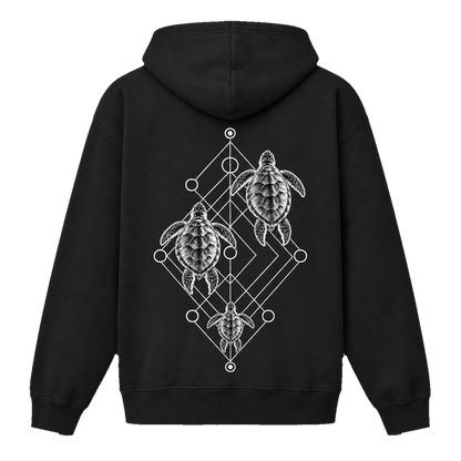 Sea Turtle Trio Hoodie – Minimalistisches Ocean-Art-Hoodie