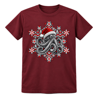 Christmas Octopus T-Shirt – Weihnachts-Shirt mit Krake