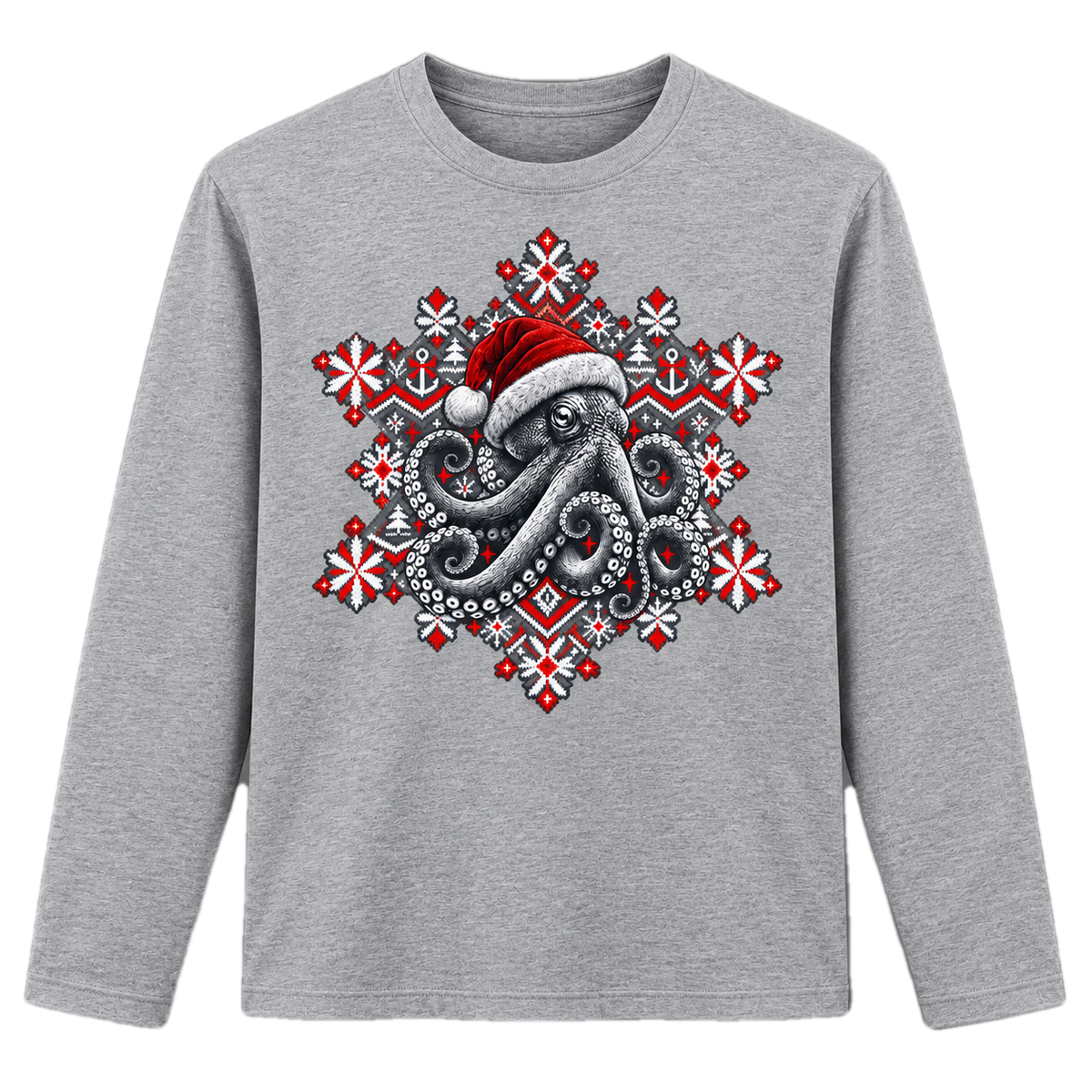 Christmas Octopus Long Sleeve – Weihnachts-Longsleeve mit Krake
