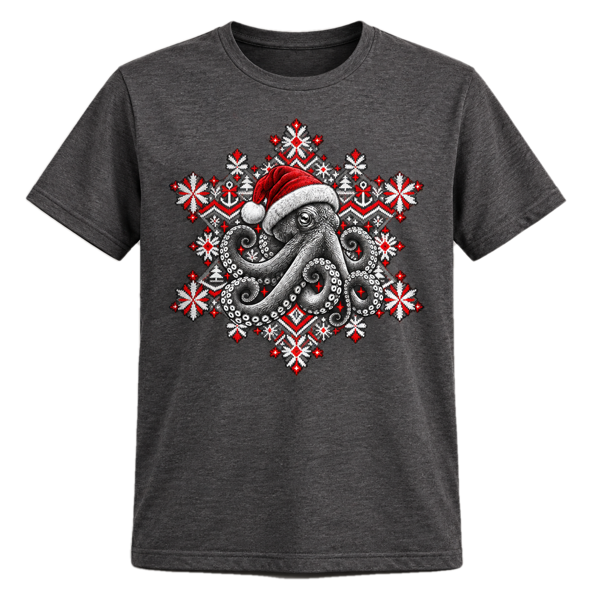 Christmas Octopus T-Shirt – Weihnachts-Shirt mit Krake