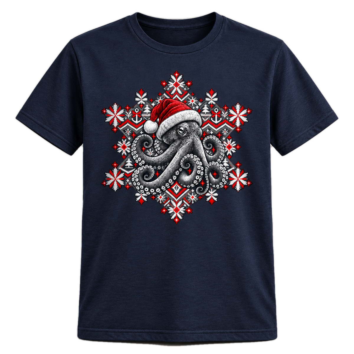Christmas Octopus T-Shirt – Weihnachts-Shirt mit Krake