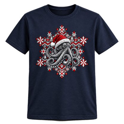 Christmas Octopus T-Shirt – Weihnachts-Shirt mit Krake