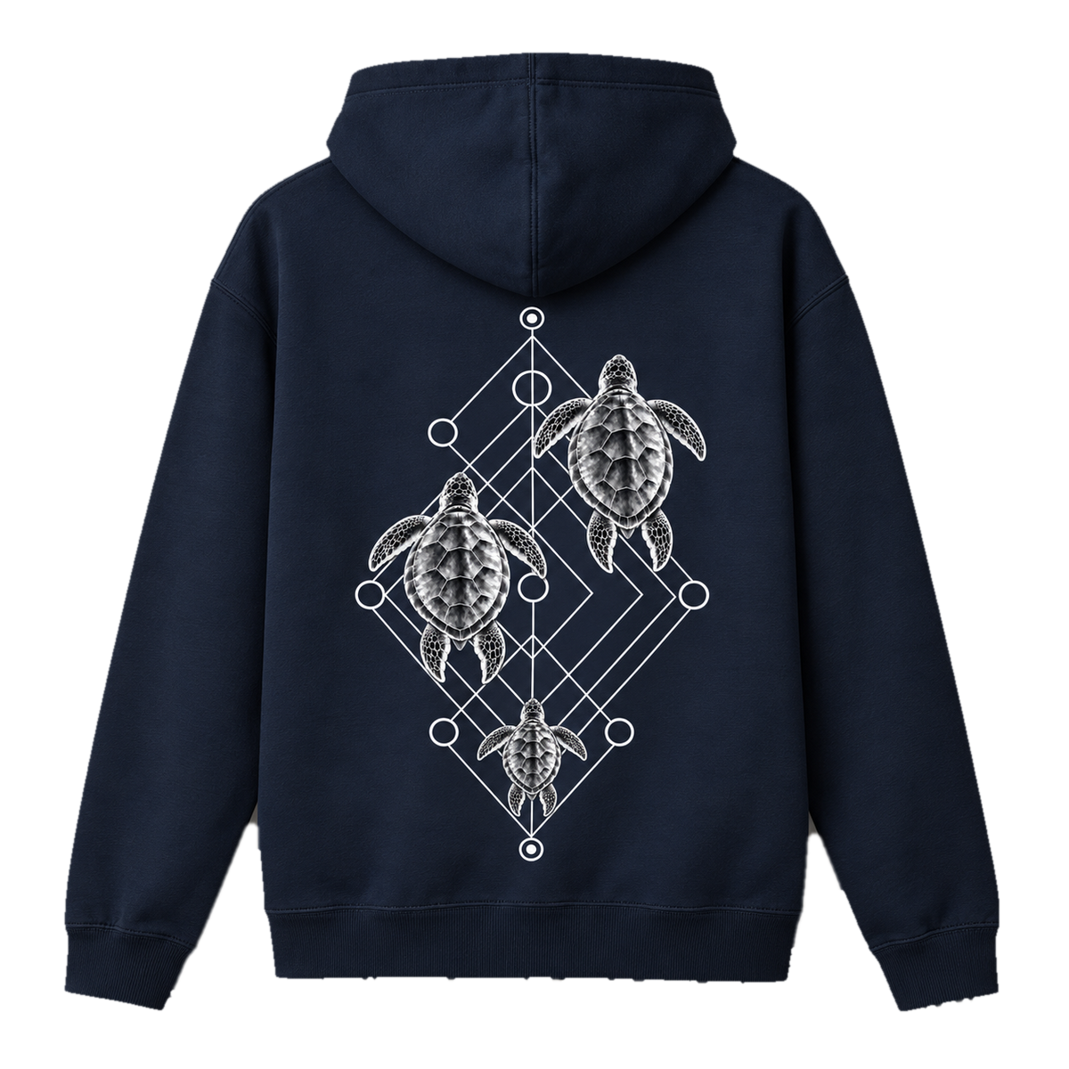 Sea Turtle Trio Hoodie – Minimalistisches Ocean-Art-Hoodie