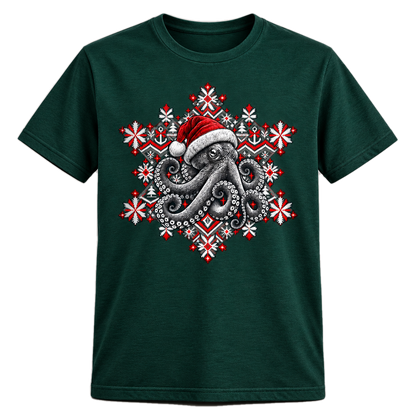 Christmas Octopus T-Shirt – Weihnachts-Shirt mit Krake