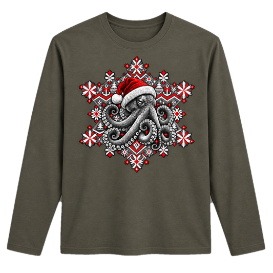 Christmas Octopus Long Sleeve – Weihnachts-Longsleeve mit Krake