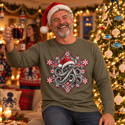 Christmas Octopus Long Sleeve – Weihnachts-Longsleeve mit Krake