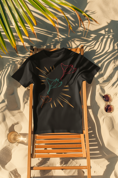Manta T-Shirt | Rochen Shirt für Taucher & Meerliebhaber | Unterwasser Motiv Shirt | Geschenk für Wasserfans
