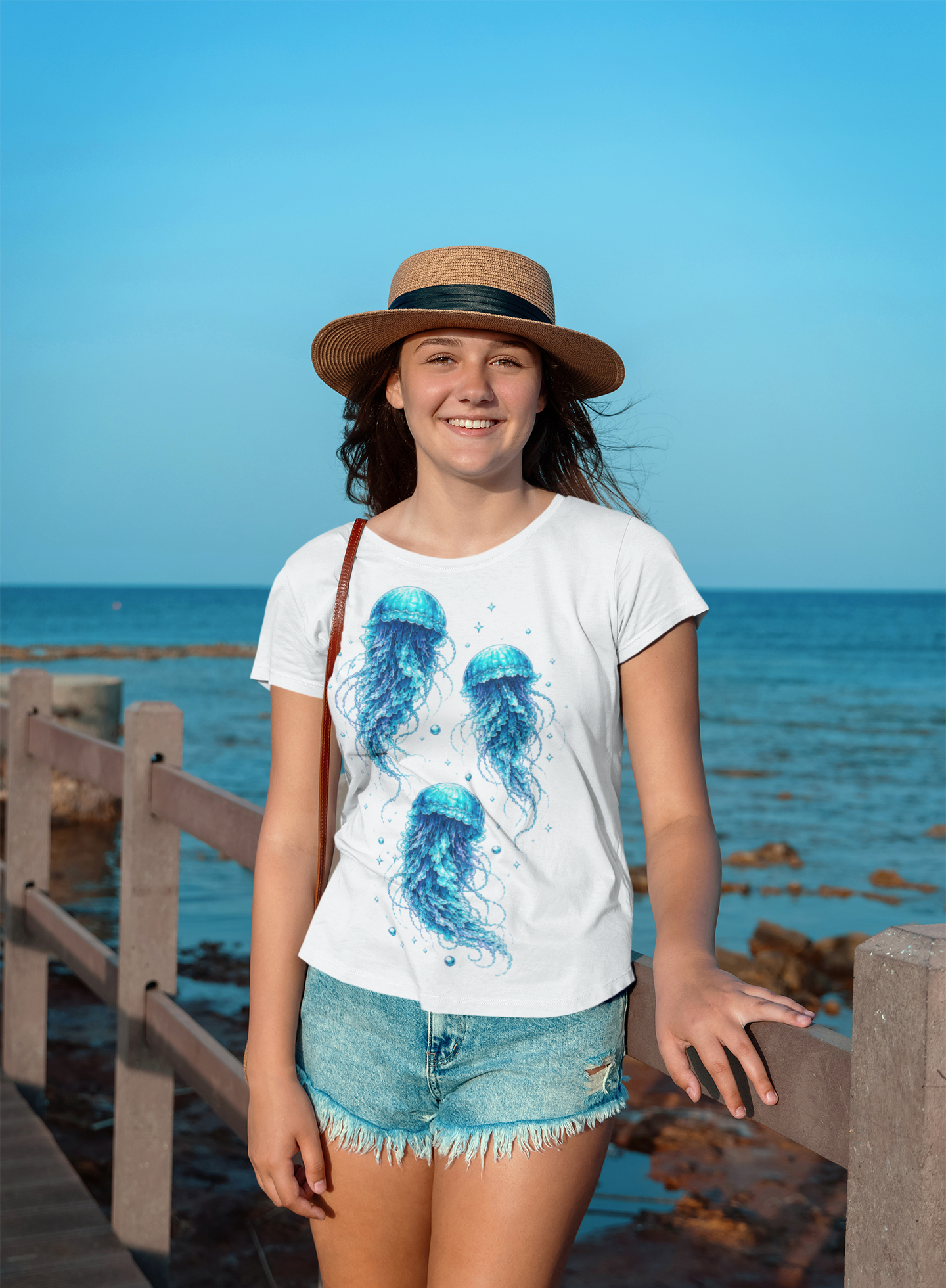 Quallen T-Shirt | Leuchtendes Meer Shirt | Ozean Motiv für Taucher & Meerliebhaber | Geschenk für Wasserfans