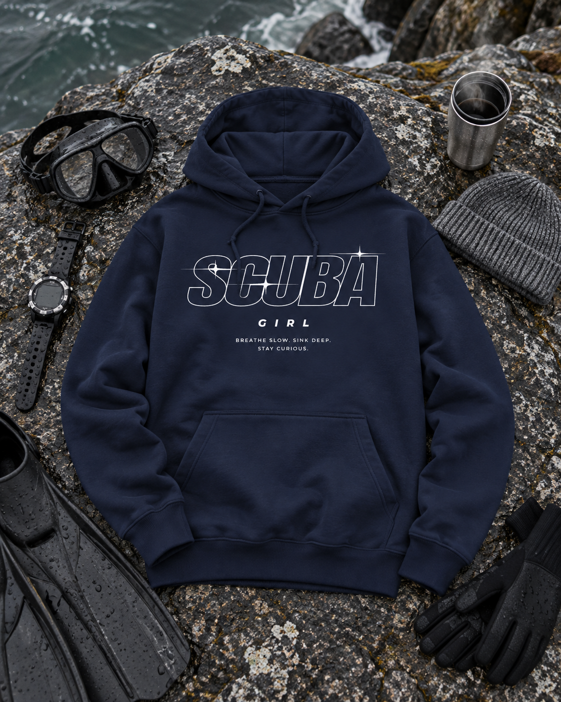 Scuba Girl Hoodie – Statement Hoodie für Taucherinnen