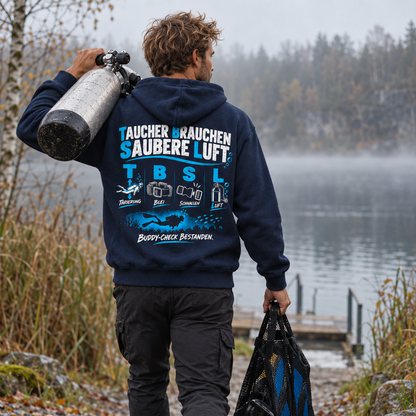 Taucher Brauchen Saubere Luft Hoodie – TBSL Buddy-Check