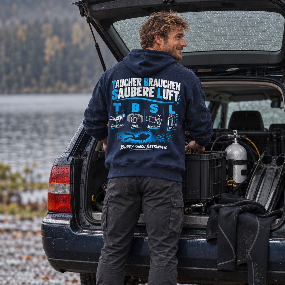 Taucher Brauchen Saubere Luft Hoodie – TBSL Buddy-Check