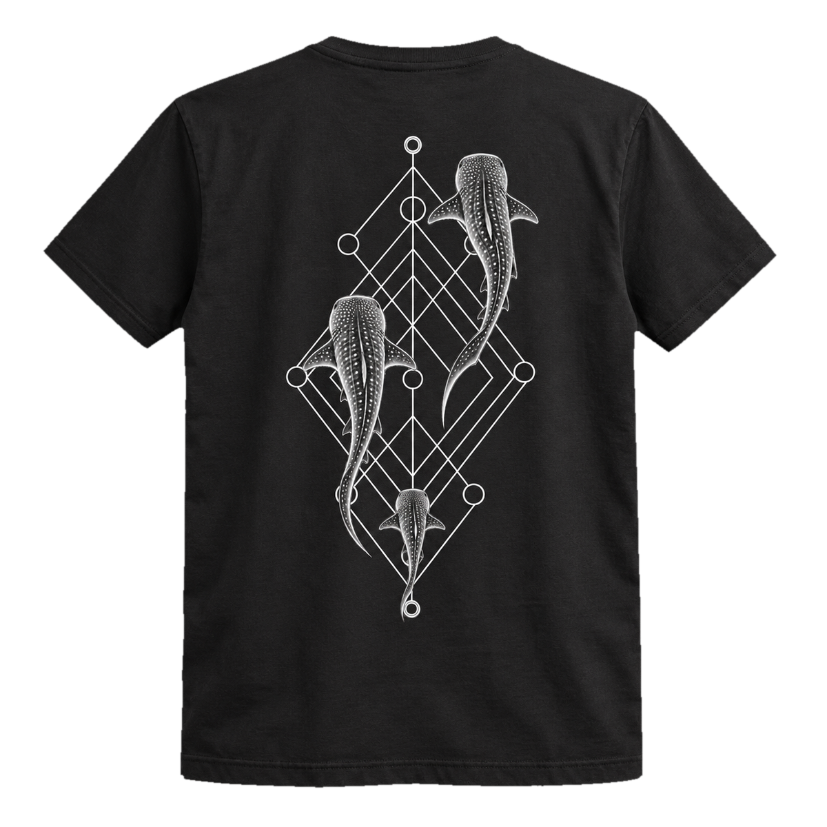 Whale Shark Trio T-Shirt – Minimalistisches Hai-Art-Shirt