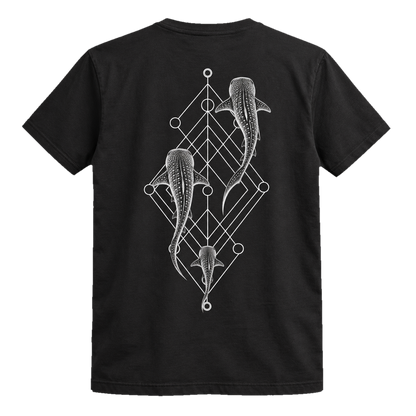 Whale Shark Trio T-Shirt – Minimalistisches Hai-Art-Shirt