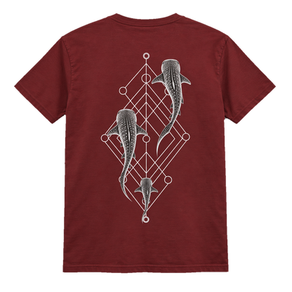 Whale Shark Trio T-Shirt – Minimalistisches Hai-Art-Shirt