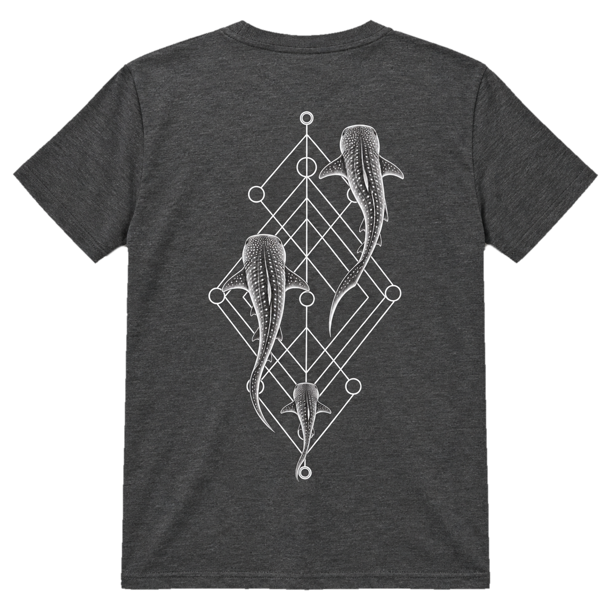 Whale Shark Trio T-Shirt – Minimalistisches Hai-Art-Shirt