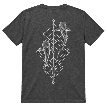 Whale Shark Trio T-Shirt – Minimalistisches Hai-Art-Shirt