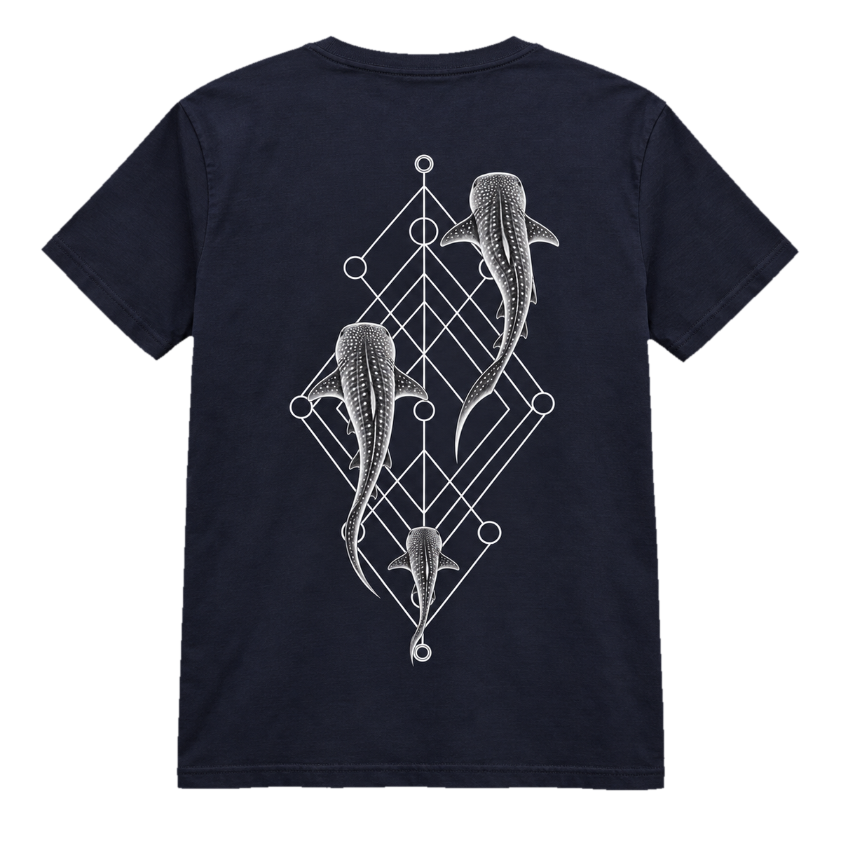 Whale Shark Trio T-Shirt – Minimalistisches Hai-Art-Shirt