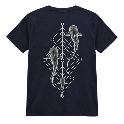 Whale Shark Trio T-Shirt – Minimalistisches Hai-Art-Shirt