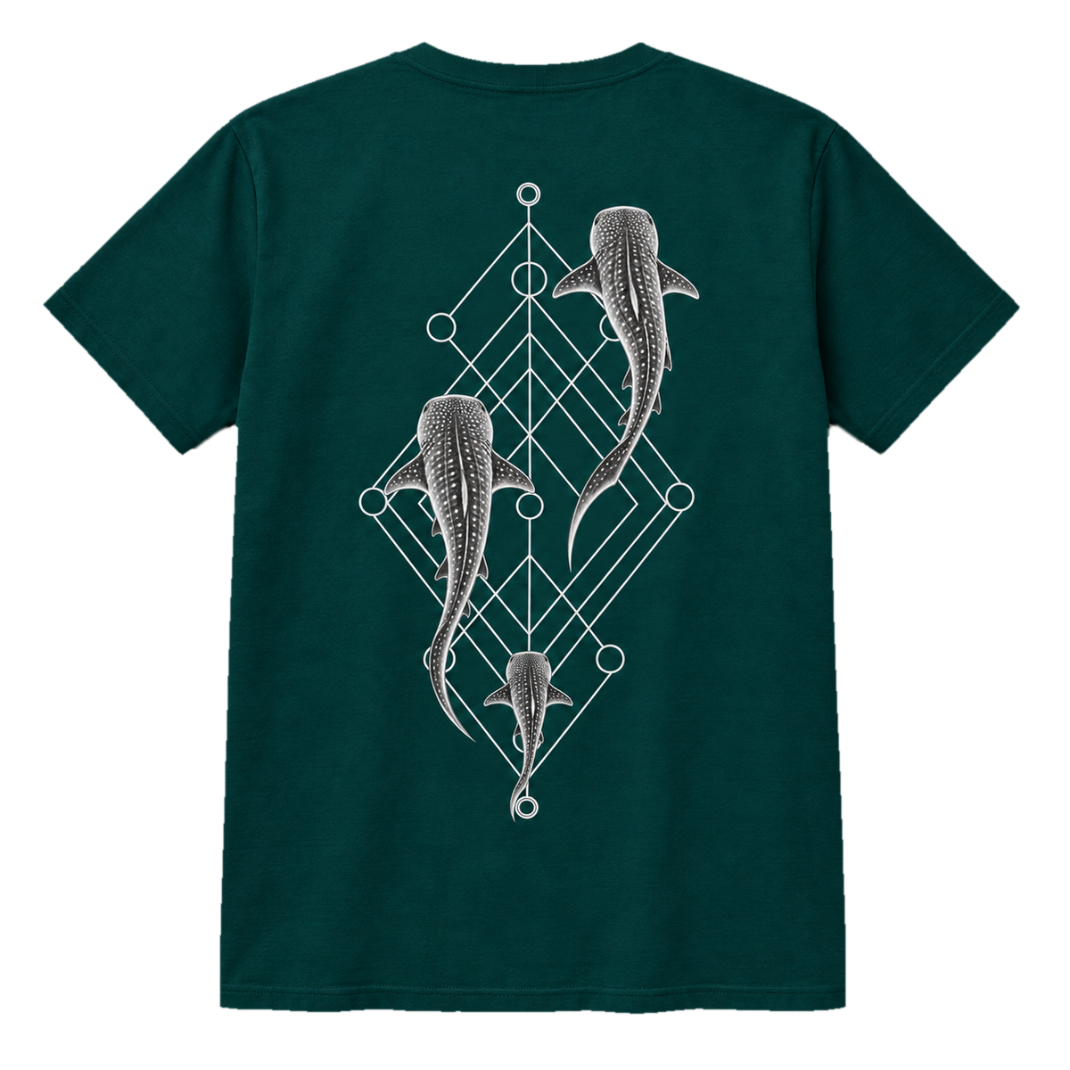 Whale Shark Trio T-Shirt – Minimalistisches Hai-Art-Shirt