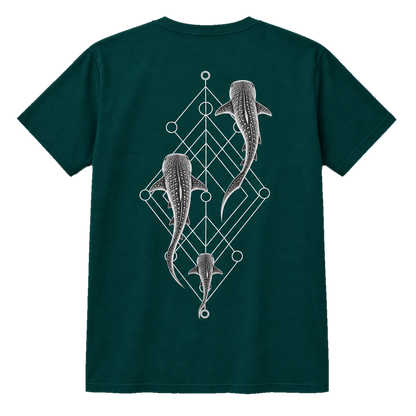 Whale Shark Trio T-Shirt – Minimalistisches Hai-Art-Shirt