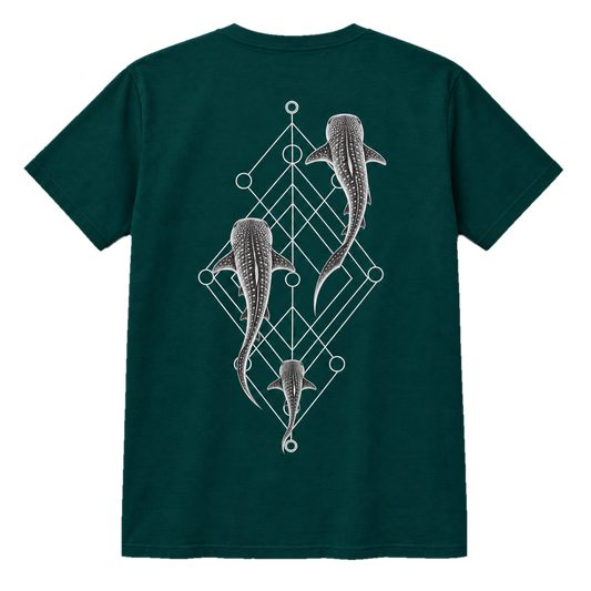 Whale Shark Trio T-Shirt – Minimalistisches Hai-Art-Shirt