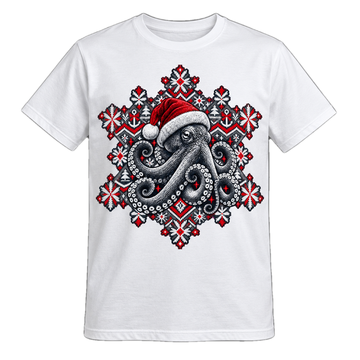 Christmas Octopus T-Shirt – Weihnachts-Shirt mit Krake