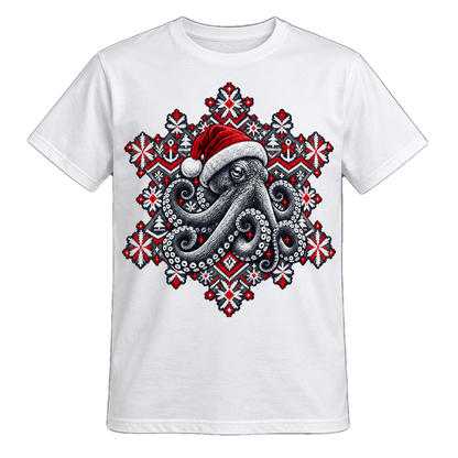 Christmas Octopus T-Shirt – Weihnachts-Shirt mit Krake