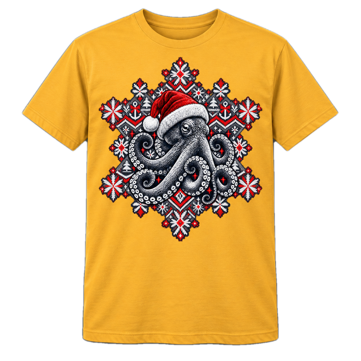Christmas Octopus T-Shirt – Weihnachts-Shirt mit Krake