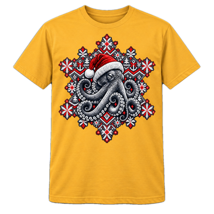 Christmas Octopus T-Shirt – Weihnachts-Shirt mit Krake